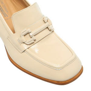 Carl Scarpa Senso Off White Leather Block Heel Loafers